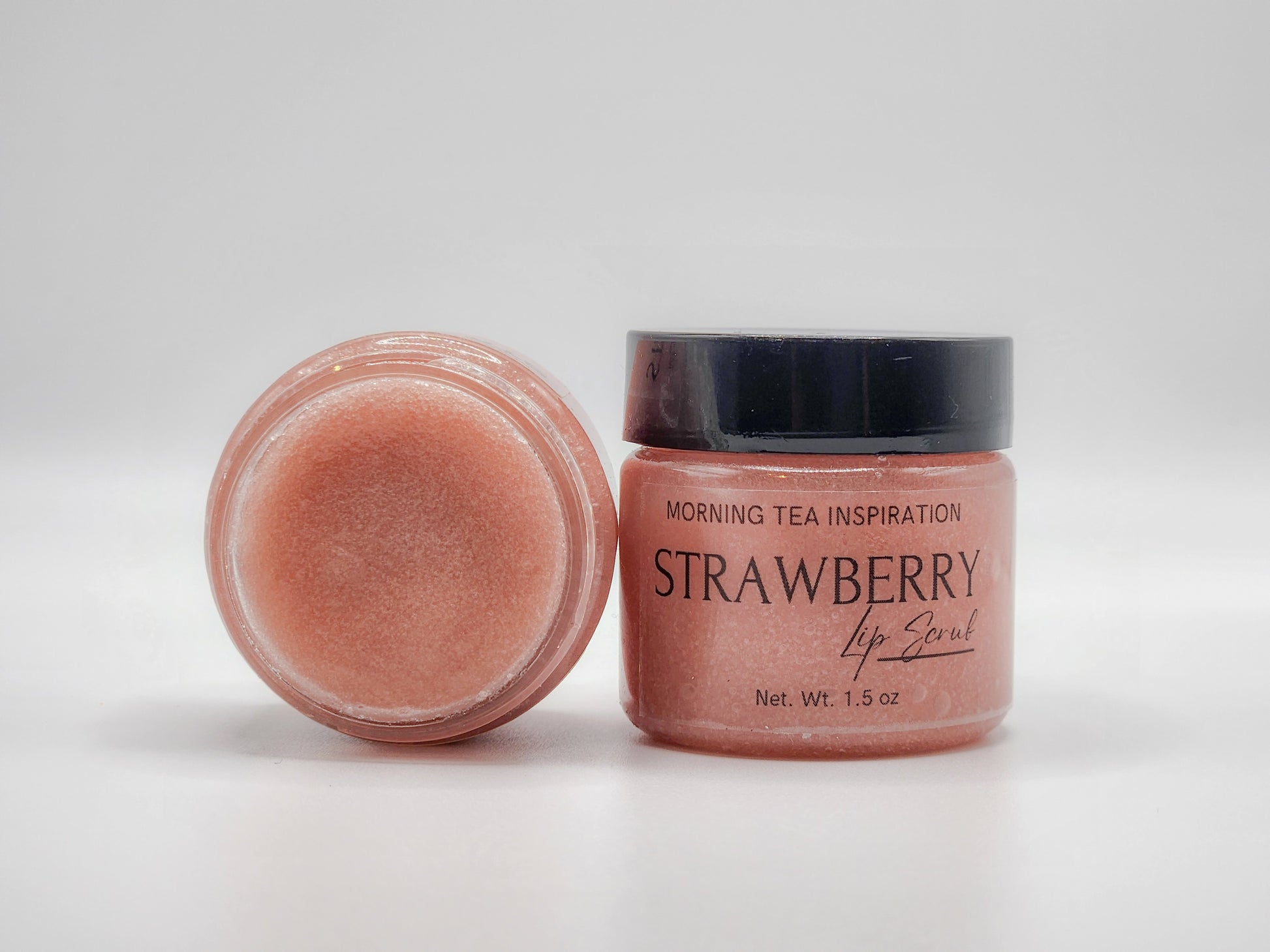 1.5 oz of strawberry flavor sugar lip scrub
